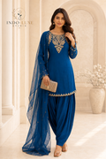 Sapphire Blue Embellished Farshi Salwar Set