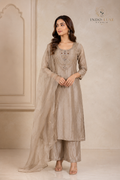 Champagne Taupe Embellished Kurta Set