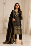Black & Antique Gold Embellished Kurta Set