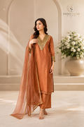 Copper & Gold Embellished Kurta Set