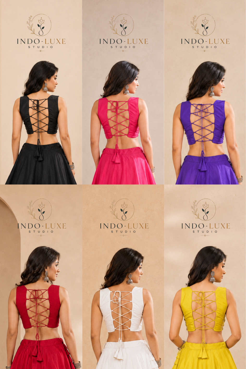 Roman Silk Round Gota Work Lehenga Set with Mirror Work Lace-Up Blouse