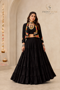 Pure Rayon 10-Meter Flare Lehenga Set with Gamthi Mirror Work Jacket