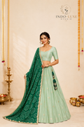 Chinon Silk Sequin Embroidered Lehenga Set with Digital Print Dupatta